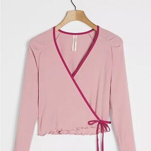 Anthropologie Zaina Ribbed Wrap Top, Women’s Size S